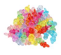 Odorkle 100Pcs Acrylic Pacifiers Baby Pacifier Toys Soothing Teethers Bright Color Transparent Shiny for Birthday Party Baptism Decoration with Durable Safe (Transparent Color Mixed)