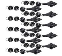 Odorkle 10Pcs Chandelier Crystal Pendant Acrylic Lamp Prisms, Irregular Cone Design DIY Decoration for Home Lighting Christmas Tree Decor 10cm Adjustable Length (Black)