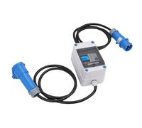 Odorkle 16A Mobile Digital Electricity Meter with CEE Plug and 1P+N Leakage Protector, IP67 Intermediate KWH Meter, Backlit LCD Display, for RV Camping Outdoor Home