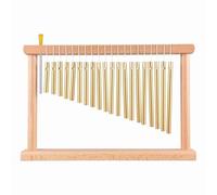 Odorkle 20 Tone Bar Chimes Table Top Wind Chime Beech Wood Base Aluminum | 20 Tone Bar Chimes Table Top Wind Chime Beech Wood Base Aluminum Bars 40 x 6 x 27.5cm Clear Sound with Mallet for