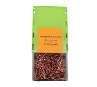 Odorkle 250Pcs Horseshoe Nails Copper Plated Elastic Straight Accurate for Horse Shod with Plastic Storage Box Livestock Farm Equine Supplies (E2)