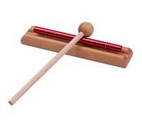 Odorkle 2Tone Chime Aluminum Bell Musical Percussion Instrument with Wood Mallet for Meditation and Classroom Use, Beech Wood Base, 2 Bars for Developing Rhythm and Coordination (1-Tone)