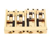 Odorkle 4 String Fully Adjustable Bass Bridge with Elegant Zinc Alloy CNC Machined Saddles for Jazz Bass Electric Replacement (Gold)