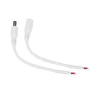 Odorkle 5.5x2.1mm Male Female DC Power Plug Jack Connector, 5 Pairs with .9in Cable for LED Strip Lights CCTV Cameras and Electronic Devices (White)