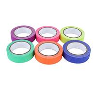 Odorkle 6Pcs Fluorescent Cotton Cloth Tape High Viscosity Adhesive Stage Performance Prop with 6 Colors for Home Decor Warning Marking Caution