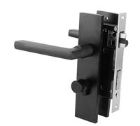 Odorkle Barn Door Lock Space Aluminum Sliding Door Lock with Keys Reversible Left Right Installation Mute Bearing Design for Bedroom Wooden Doors 1.4 to 1.8in Frame