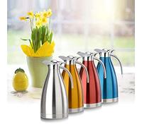 Odorkle Coffee Pot Stainless Steel Double Wall Vacuum Jug 1.5L 2L One (2L) | Coffee Pot Stainless Steel Double Wall Vacuum Jug 1.5L 2L One Button Jug 122 to 140°F Heat Retention for Tea Coffee