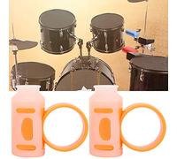 Odorkle Drum Stick Control Clamp/Holder, ABS and Silicone Grip for Anti Slip Drumsticks, Rotating Auxiliary Tool with Fixed Gestures for Beginners and Professional Drummers (White Orange)