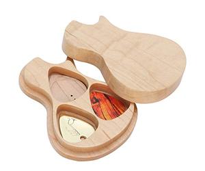Odorkle Guitar Pick Box Set,Durable Maple Wooden Pick Box + 3 Picks Musical Instrument Accessories for Beginning Guitarist, ODORKLEQFDMNTG58B