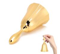 Odorkle Hand Bell Creative Bar Handbell Counter Reminder Bell, Zinc Alloy Dinner for Wedding Hotel Bar Classroom Restaurant Service, Loud Clear Sound for Seniors Teachers Home (Gold)