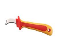 Odorkle Insulated Dismantling Tool, 1000V Cable Stripping Tool with Insulating Plastic and Steel, Bent Blade, Comfortable Handle, Compact Sheath Removal for Electricians