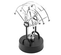 Odorkle Perpetual Motion Desk Toy Kinetic Decor Art Swinging Metal Craft Ornament with 4 AA Batteries for Home Office Desk Decoration (B101)