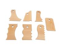 Odorkle Pottery Tools Set, Beech Wood Pottery Ribs for Clay Sculpting, 7 Shapes for Home and Studio Projects