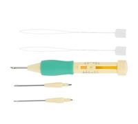 Odorkle Punch Needle Embroidery Kit Stainless Steel Adjustable Embroidery Pen with 3 Needle Sizes and 2 Threaders for Beginners DIY Stitching on Clothes Pillows Bags Home Decor (Plastic 2)