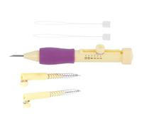 Odorkle Punch Needle Embroidery Kit Stainless Steel Adjustable Embroidery Pen with 3 Needle Sizes and 2 Threaders for Beginners DIY Stitching on Clothes Pillows Bags Home Decor (Plastic)