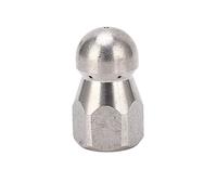 Odorkle Sewer Jetter Nozzle, Stainless Steel High Pressure Washer Nozzle with Powerful Jet for Hot Cold Water Up to 5000 PSI, for Sewer Sink Toilet Cleaning (Ball Head Front 1 Rear 6 Holes G1/4in)