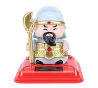 Odorkle Solar Gong Statue Decoration Plastic Acrylic Feng Shui Wealth | Solar Gong Statue Decoration Plastic Acrylic Feng Shui Wealth Figurine with Solar Powered Nodding Dust Cover for Home