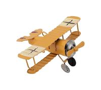 Odorkle Vintage Iron Airplane Model Toy, Classic Aircraft Decor for Car Dashboard, Desktop Display and Photography Prop, 3.9 X 3.5 X 2inch Retro Aviation Kids Adults (Yellow)