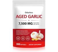 Odorless Aged Garlic Extract Softgels - Heart & Immune Health Supplement - 300 Count, 5 Month Supply, Swallow It Whole