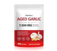 Odorless Aged Garlic Softgels | Equivalent to 7500mg per Serving | Organic, Non-GMO, Gluten-Free | Gentle Daily Support| 300 Softgels
