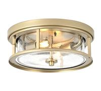 odorpower Gold Flush Mount Ceiling Light Fixture with Glass Brass Ceiling Light Fixture for Bedroom, Indoor Outdoor Ceiling Lights for Porch Hallway Kitchen