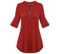Odosalii Womens Casual Red Polo Shirts Work Tops Office Wear Size 20 22