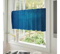 Odot 1 Panel Kitchen Valance Curtain with Rod Pocket, Small Cafe Short Curtains Tiers, Valance Pelmet for Bathroom Cupboard, Cabinet, Small Windows, Living Room, Bedroom (Blue Ocean 4,W120*H60cm)