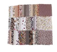 Odot 10x10cm 50pcs Fat Quarters Fabric Bundles, DIY Textile Fabric Sheets for Craft Soft Sewing Patchwork Crafting Multi-Colour Felt Material for Crafts & Home Décor (Brown)