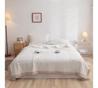 Odot 2.5 Tog Coverless Duvet for Single Double King Size, Summer Duvet No Cover Cosy and Lightweight Quilt Breathable Bedspreads Quilted Throw for Beds (110 * 150CM,D3 White)