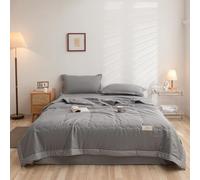 Odot 2.5 Tog Coverless Duvet for Single Double King Size, Summer Duvet No Cover Cosy and Lightweight Quilt Breathable Bedspreads Quilted Throw for Beds (200 * 230CM,D3 Gray)