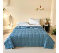 Odot 2.5 Tog Coverless Duvet for Single Double King Size, Summer Duvet No Cover Cosy and Lightweight Quilt Breathable Bedspreads Quilted Throw for Beds (150 * 200cm,Blue)
