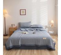 Odot 2.5 Tog Coverless Duvet for Single Double King Size, Summer Duvet No Cover Cosy and Lightweight Quilt Breathable Bedspreads Quilted Throw for Beds (110 * 150CM,D3 Navy Plaid)