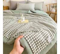Odot 2.5 Tog Coverless Duvet for Single Double King Size, Summer Duvet No Cover Cosy and Lightweight Quilt Breathable Cooling Bedspreads Quilted Throw for Beds (80x100cm,Plaid 7)