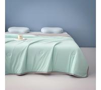 Odot 2.5 Tog Coverless Duvet for Single Double King Size, Summer Duvet No Cover Cosy and Lightweight Quilt Breathable Bedspreads Quilted Throw for Beds (100x150cm,Cool-Green)