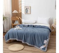 Odot 2.5 Tog Coverless Duvet for Single Double King Size, Summer Duvet No Cover Cosy and Lightweight Quilt Breathable Bedspreads Quilted Throw for Beds (200 * 230cm,D2 Navy Blue)