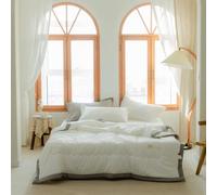 Odot 2.5 Tog Coverless Duvet for Single Double King Size, Summer Duvet No Cover Cosy and Lightweight Quilt Breathable Bedspreads Quilted Throw for Beds (150x200cm,White)