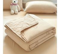 Odot 2.5 Tog Coverless Duvet for Single Double King Size, Summer Duvet No Cover Cosy and Lightweight Quilt Breathable Bedspreads Quilted Throw for Beds (180 * 220cm,Milk tea bear)