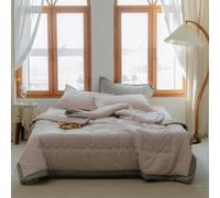 Odot 2.5 Tog Coverless Duvet for Single Double King Size, Summer Duvet No Cover Cosy and Lightweight Quilt Breathable Bedspreads Quilted Throw for Beds (150x200cm,Camel)