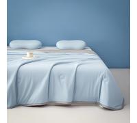 Odot 2.5 Tog Coverless Duvet for Single Double King Size, Summer Duvet No Cover Cosy and Lightweight Quilt Breathable Bedspreads Quilted Throw for Beds (200x230cm,Cool-Blue)
