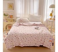 Odot 2.5 Tog Coverless Duvet for Single Double King Size, Summer Duvet No Cover Cosy and Lightweight Quilt Breathable Bedspreads Quilted Throw for Beds (200 * 230cm,Strawberry)