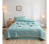 Odot 2.5 Tog Coverless Duvet for Single Double King Size, Summer Duvet No Cover Cosy and Lightweight Quilt Breathable Bedspreads Quilted Throw for Beds (150 * 200CM,D3 Lake Blue)