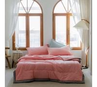 Odot 2.5 Tog Coverless Duvet for Single Double King Size, Summer Duvet No Cover Cosy and Lightweight Quilt Breathable Bedspreads Quilted Throw for Beds (150x200cm,Pink)