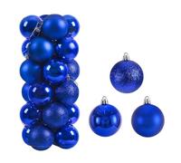 Odot 24 Pieces Christmas Ball Ornaments, Christmas Tree Baubles Decorations Shatterproof Plastic Ornaments for Xmas Tree, Winter Holiday Party Home Decor (Blue,6CM)