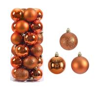 Odot 24 Pieces Christmas Ball Ornaments, Christmas Tree Baubles Decorations Shatterproof Plastic Ornaments for Xmas Tree, Winter Holiday Party Home Decor (Bronze,4CM)