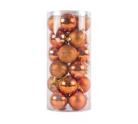 Odot 24 Pieces Christmas Ball Ornaments, Christmas Tree Baubles Decorations Shatterproof Plastic Ornaments for Xmas Tree, Winter Holiday Party Home Decor (LM2 Bronze,6CM)