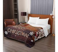 Odot 3D Christmas Print Quilted Bedspread Throw Soft Microfiber Coverlet Quilt Double King Luxury Coverlets Comforter Sofa Bed Cover Bedding for Bedroom Decor (200x230cm,Snowflake)