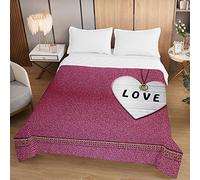 Odot 3D Fashion Print Quilted Bedspread Throw Soft Microfiber Coverlet Quilt Double King Luxury Coverlets Comforter Sofa Bed Cover Bedding for Bedroom Decor (150x200cm,Fuchsia)