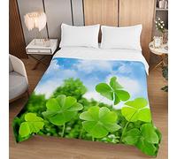 Odot 3D Quilted Bedspread Throw Soft Microfiber Lightweight Coverlet Quilt, Double King Luxury Quilted Coverlets Comforter Sofa Bed Cover Bedding for Bedroom Decor (lucky plant,200x230cm)
