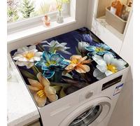Odot 3d Washer and Dryer Top Mat Cover, Washer Dryer Top Protector Washing Machine Cover Dust-Proof Cover Non-slip Rubber Protection Mat for Laundry Room Kitchen Home (Iris specimen,50x60cm)