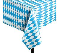 Odot 4 Pack Oktoberfest Tablecloths Disposable Tablecloth Blue and White Oktoberfest Bavarian Check Table Cover Rectangular Plastic Waterproof for Oktoberfest Themed Party Supplies (51.1" x86.6)